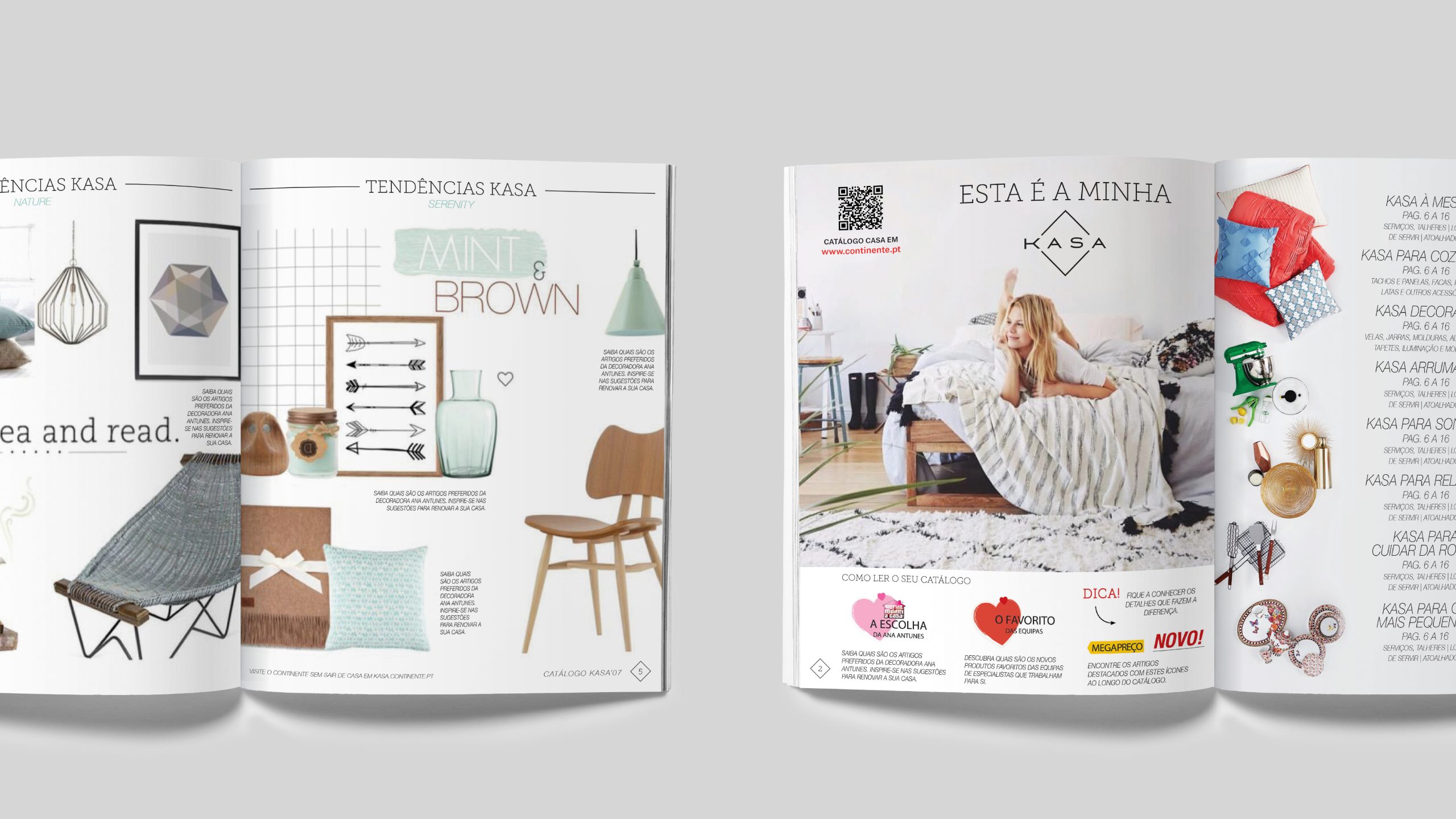 Página de tendências Kasa com composições gráficas minimalistas e enfoque em produtos de design e lifestyle.